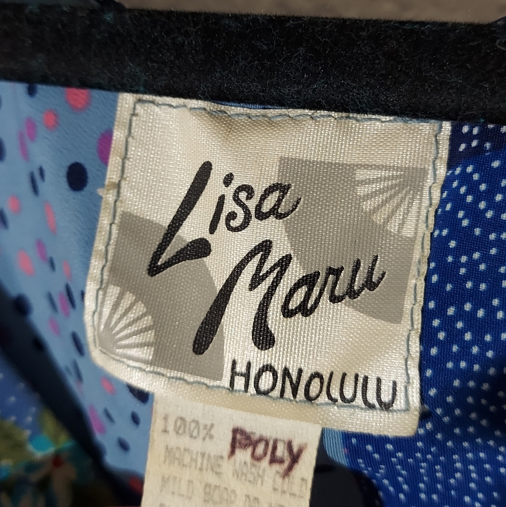 Lisa Maru Honolulu Vintage Multicolor Floral Patchwork Maxi Dress WM Size 3XL - Picture 3 of 15